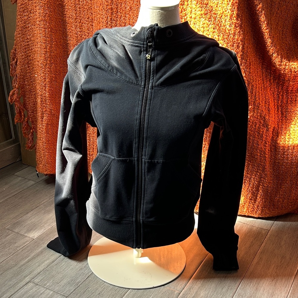 lululemon athletica Black Zip-Up Hooded Bomber Jacket